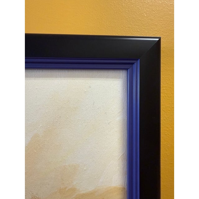 Textile Mid Century Signed Anita Oil on Canvas Abstract Painting For Sale - Image 7 of 9