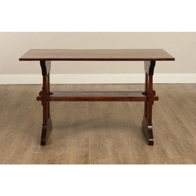 Gustav Stickley Mission Oak Trestle Table For Sale - Image 11 of 12