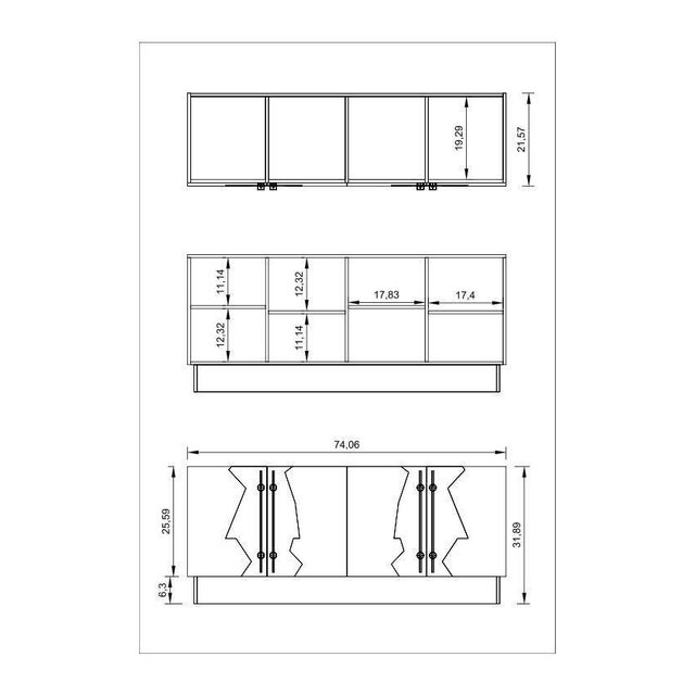 Callista Sideboard, White & Silver For Sale - Image 9 of 10