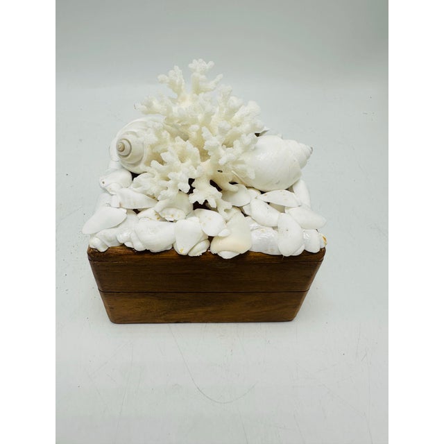 Boho Chic Vintage Box With Shells For Sale - Image 3 of 9