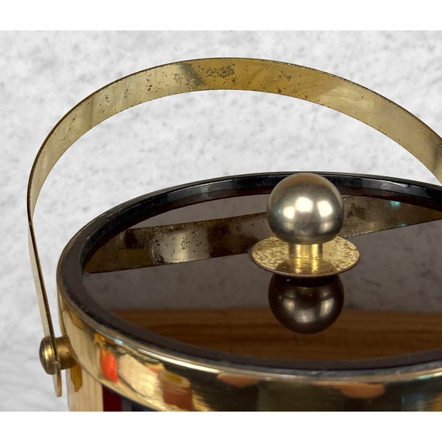 Black Vintage Hollywood Regency Gold & Black Mirrored Ice Bucket by Larry Laslo For Sale - Image 8 of 10