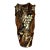 Vintage Bohemian-Style Amber Art Glass Vase With Hand-Painted Flowers For Sale