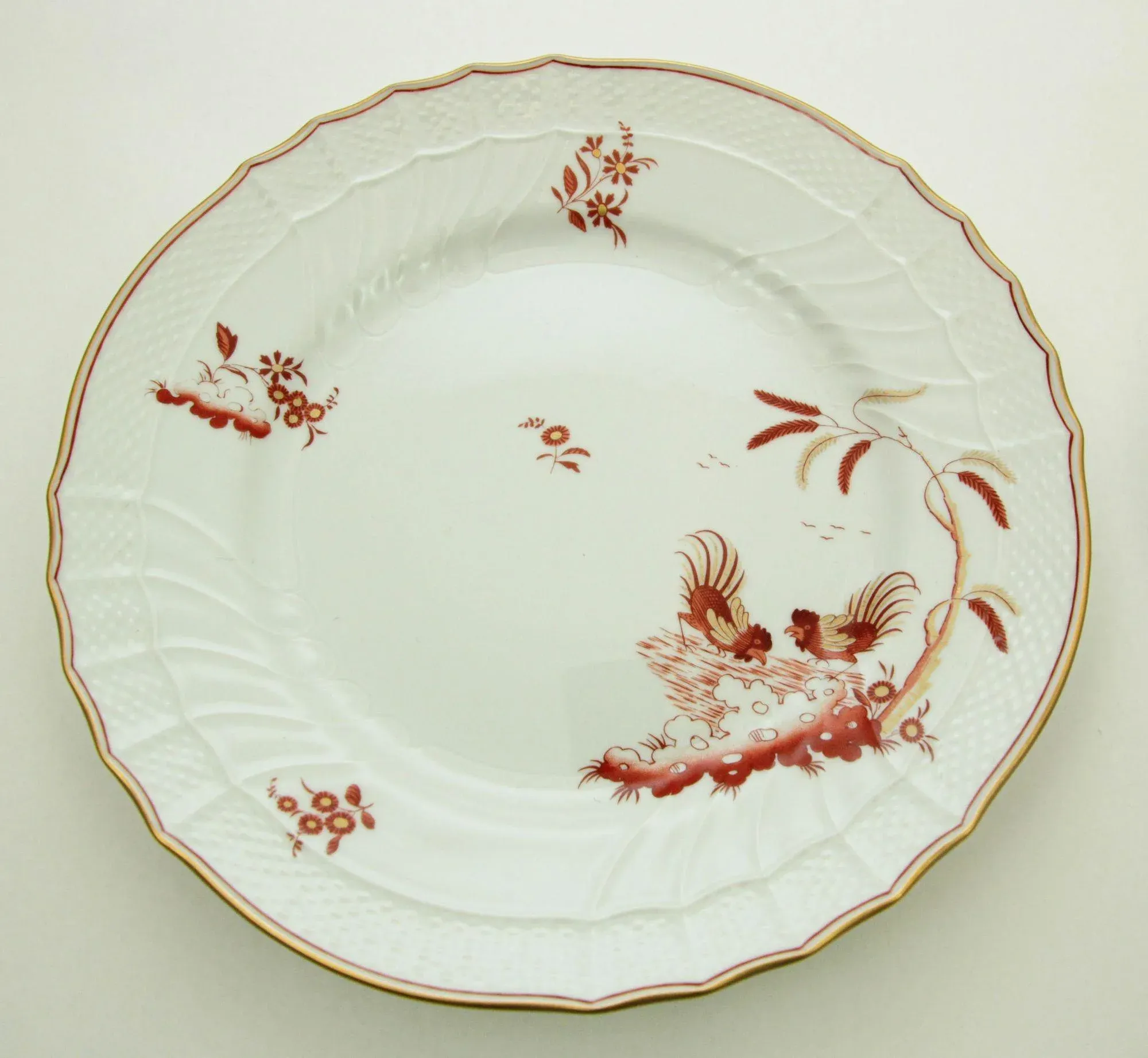 Richard Ginori Siena Porcelain Dinner Plates Roosters Design
