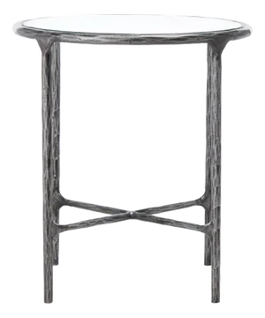 Jessa Metal Round End Table - Silver