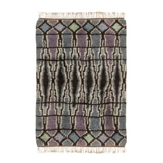Vintage Swedish Rya Wool Rug in Diamond Design by Rug & Kilim, 1950-1959 For Sale