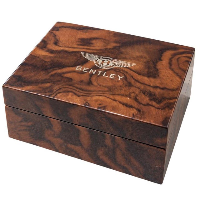 Bentley Wood Decorative Box with Winged B Logo For Sale - Image 9 of 9