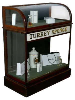 Turkey Sponge Chemist Shop Display Cabinet, 1900s