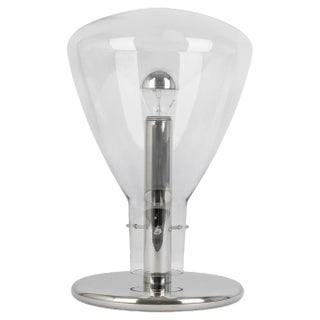 Glass Table Lamp attributed to Temde, Switzerland, 1970s For Sale