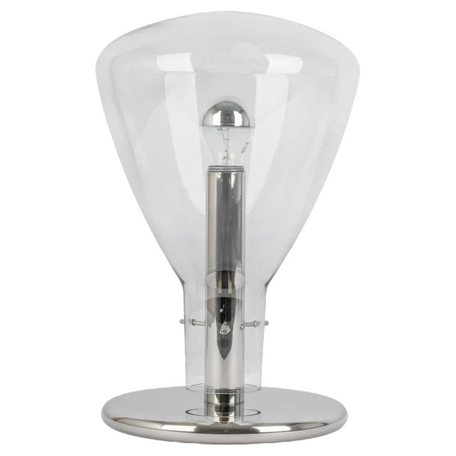 Glass Table Lamp attributed to Temde, Switzerland, 1970s For Sale