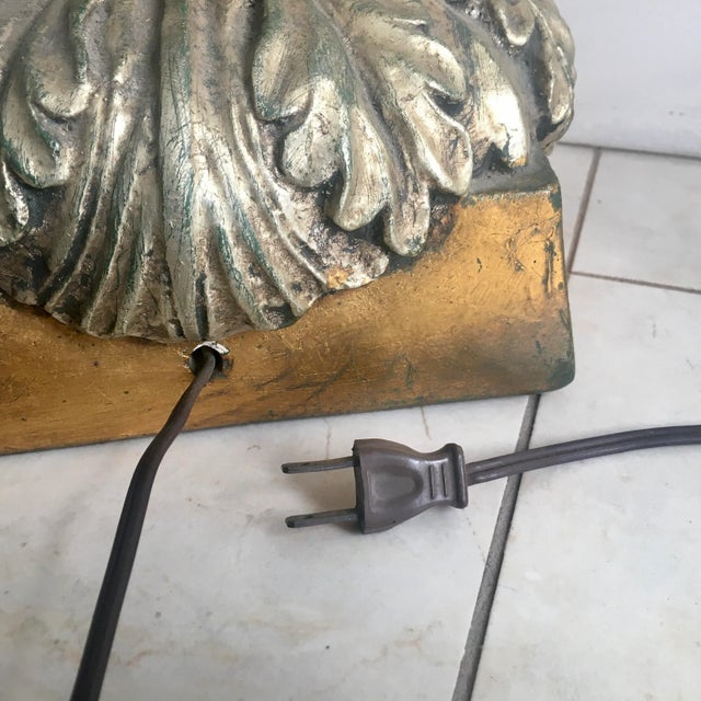 Gold Mid-20th Century Frederick Cooper Gilded Pineapple Lamp With Fluted Shade For Sale - Image 8 of 11