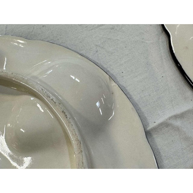 Mid 20th Century Earthenware Oyster Service from Quimper, 1950s, Set of 6 For Sale - Image 5 of 7