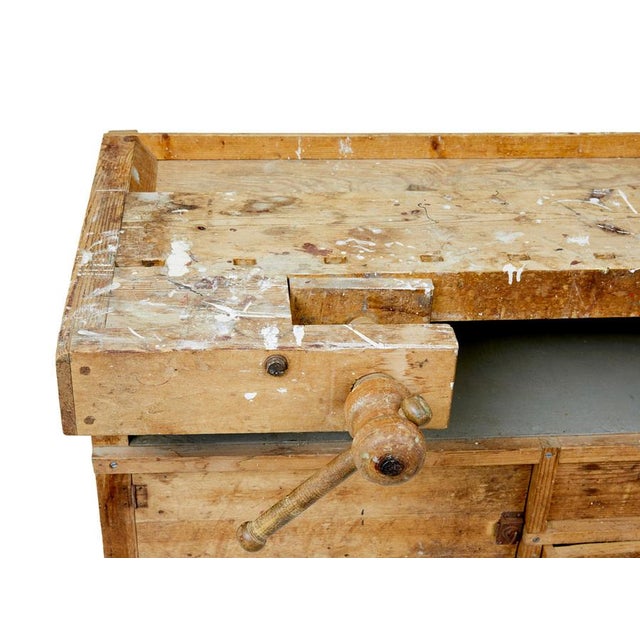 Antique Pine Workbench, 1900 For Sale - Image 10 of 11
