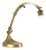 Art Nouveau Brass Desk Lamp with Adjustable Gooseneck, Fluted Glass Shade and Floral Relief Base, Europe, 1920s For Sale