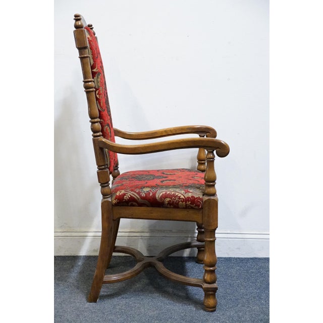 Brown Thomasville Furniture Kenilworth Collection Solid Oak English Tudor Style Dining Arm Chair 860-951 For Sale - Image 8 of 10