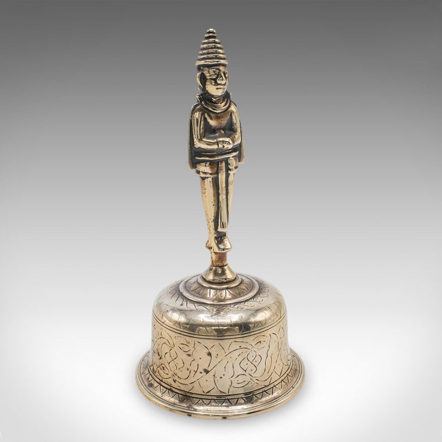 This is an antique maid's calling bell. An Indian, bronze Hanuman deity figure Ghanta or ringer, dating to the late...