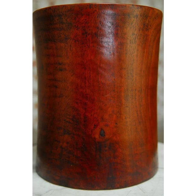 19th Century Monumental Chinese Carved Rosewood Brush Pot For Sale - Image 10 of 11
