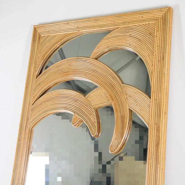 Large Rattan Palm Mirror For Sale - Image 10 of 13