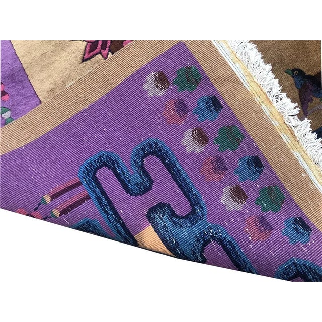 Antique Light Gold/Purple Art Deco Chinese Rug - 9'x12' For Sale - Image 10 of 10