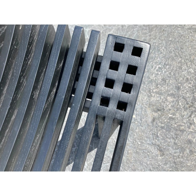 1980s Miguel Rodrigo Mazure Black Oak Bermont Chair For Sale - Image 9 of 13