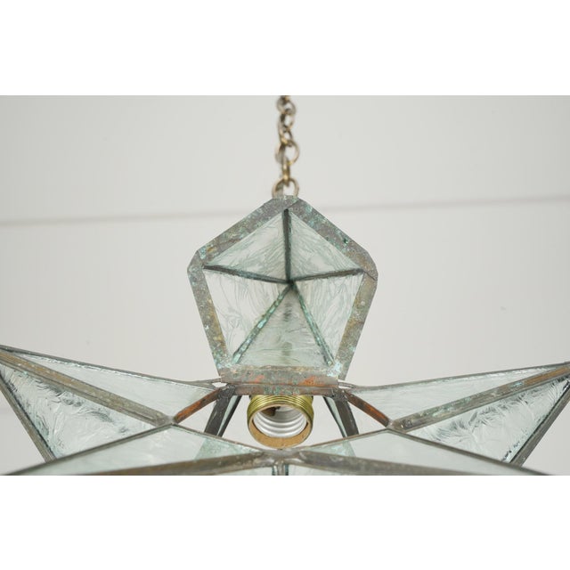 Mid 20th Century Restored Vintage Moravian Star Pendant Light For Sale - Image 5 of 9