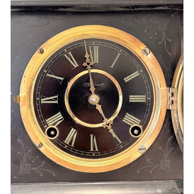 Victorian Mid 20th Century Ingraham Mantel Clock For Sale - Image 3 of 5
