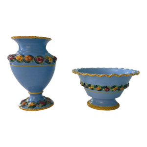 Antique Italian Bowl and Vase - 2 Piece Set