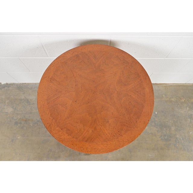 Henredon Henredon Regency Carved Cherry Wood Three-Tier Drum Side Table For Sale - Image 4 of 10