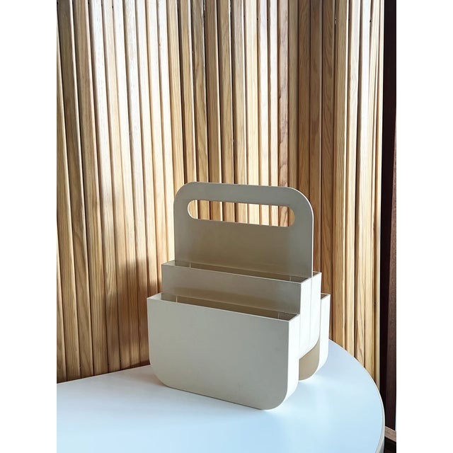 1970s Cream Abs Plastic Olaf Von Bohr for Kartell Magazine Rack Chairish