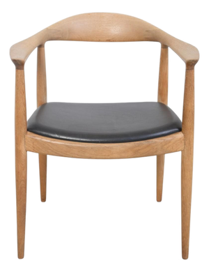 JH503 The Chair in Oak and Black Leather by Hans Wegner, 1960s
