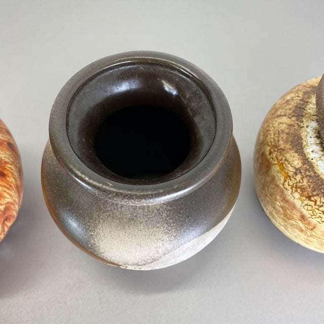 Vintage Pottery Fat Lava Vases from Scheurich, Germany, 1970s, Set of 3 For Sale - Image 11 of 18