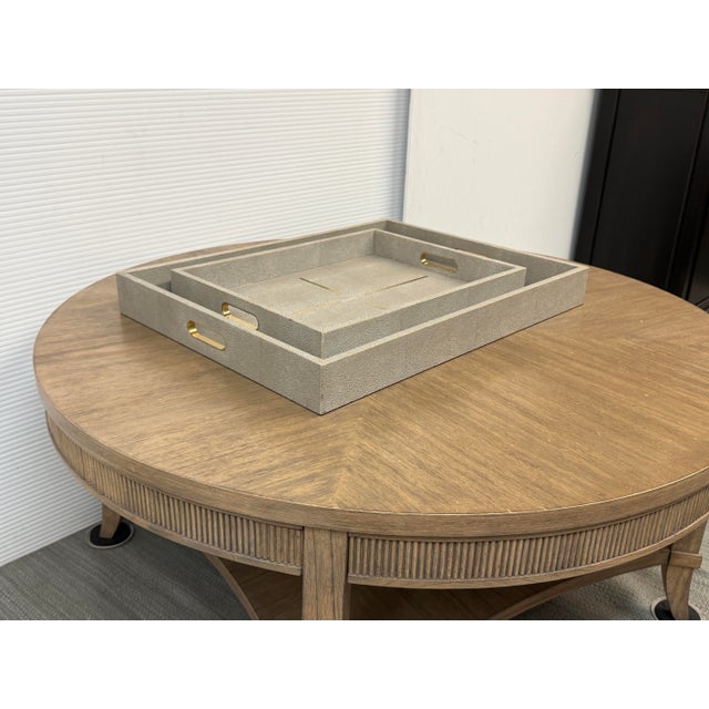 Contemporary Made Goods Daina Faux Shagreen Trays, Set of Two For Sale - Image 3 of 12