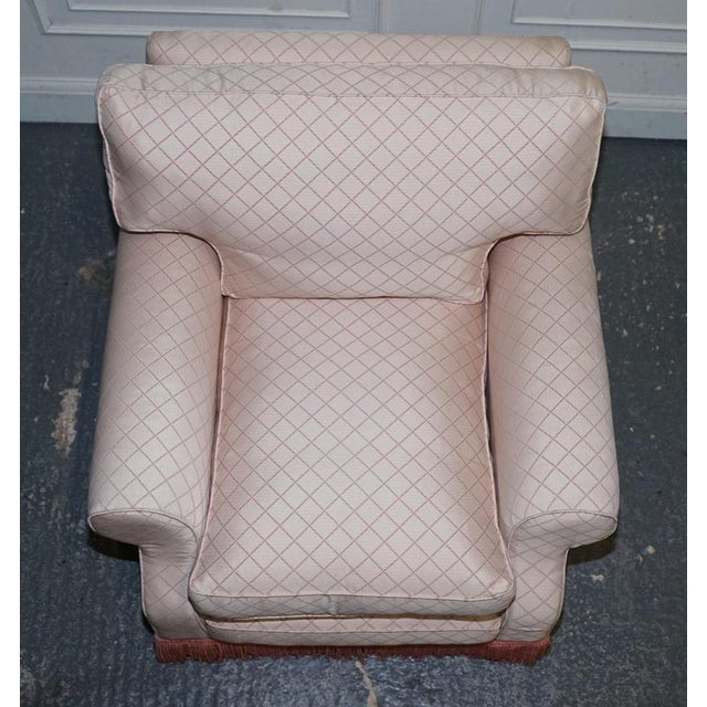 Set of English Country House Feather Filled Lounge Chair and Ottoman For Sale - Image 10 of 18