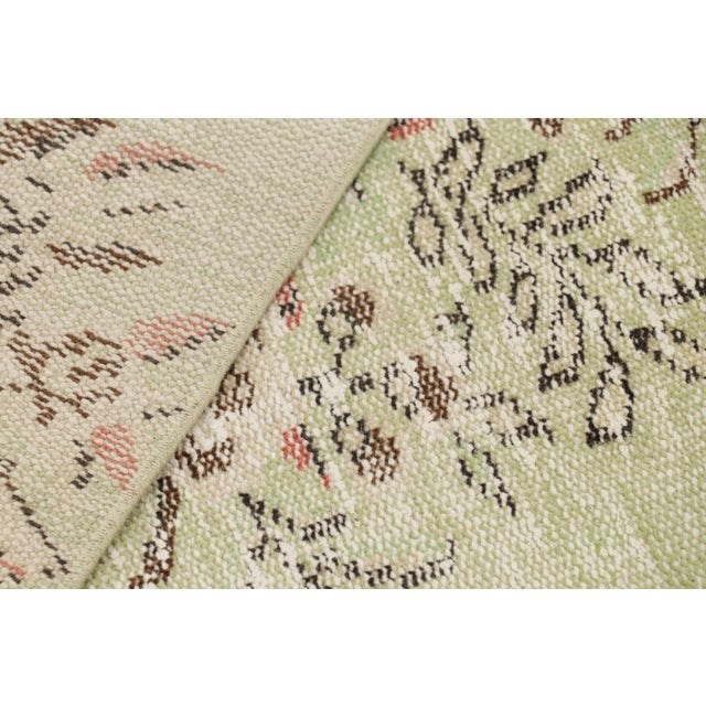 Textile Vintage Zeki Müren Rug in Green With Floral Medallion, From Rug & Kilim For Sale - Image 7 of 7
