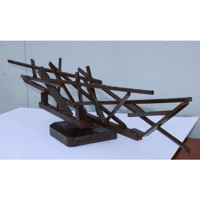 1960s Large Modernist Steel Sculpture For Sale - Image 12 of 13