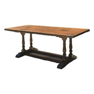Vintage 19th Century French Double Pedestal Table For Sale