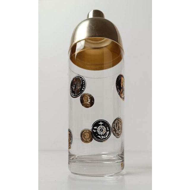 Mid-Century Italian Glass Cocktail Shaker with Coins Decor, 1950s For Sale - Image 16 of 18