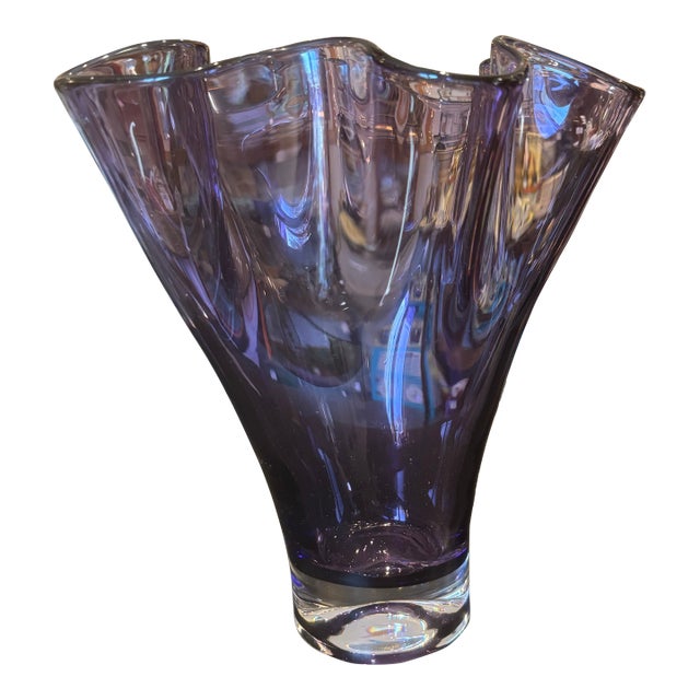 Lenox Organics Purple Art Glass Vase For Sale