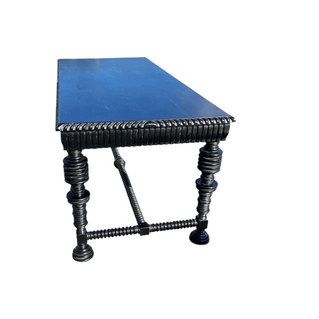 Mediterranean Mediterranean Noir Furniture Portuguese Writing Desk Black For Sale - Image 3 of 7