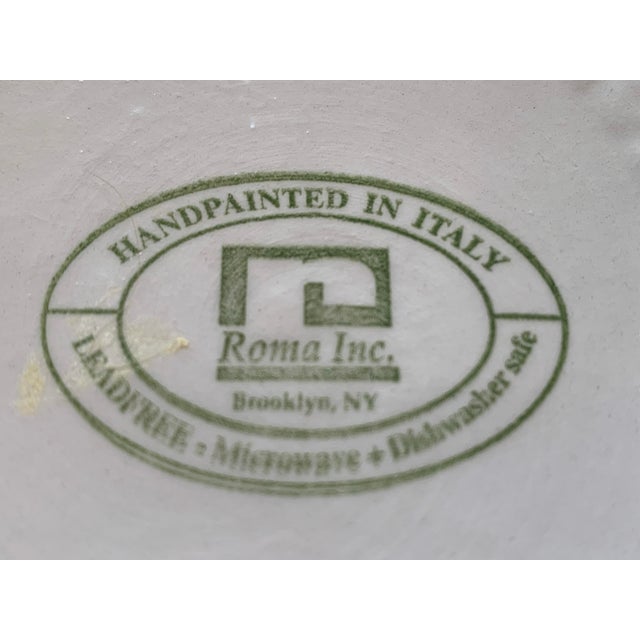 Vintage Large Blue Splatter Speckled Spongeware Serving Bowl For Sale In Seattle - Image 6 of 8