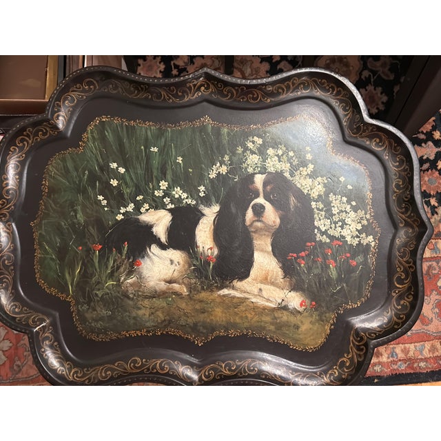 Hand Painted Vintage Paper Mache Tray For Sale In Boston - Image 6 of 6