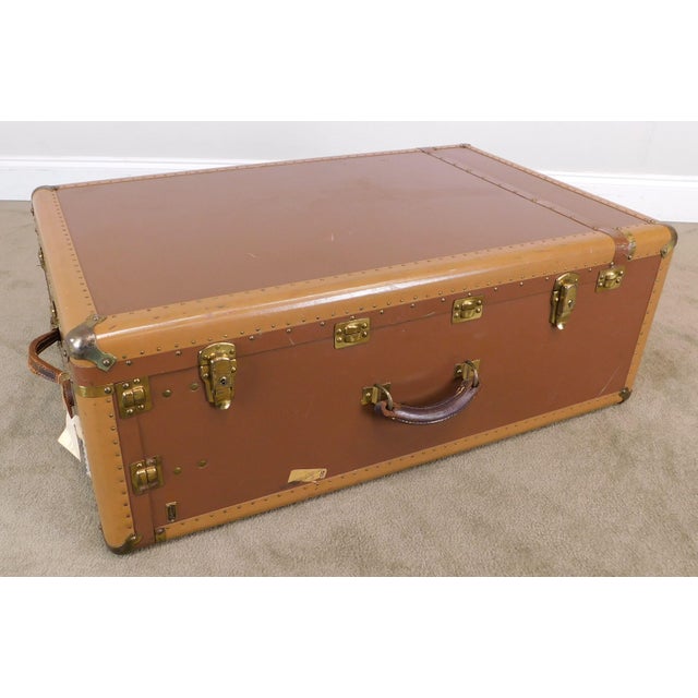 Hartmann Tourobe Vintage 1940's Leather Wardrobe Steamer Trunk Suitcase