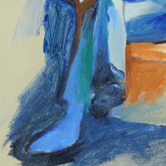 David Fleming "Bluefly" Original Acrylic Framed Painting Signed For Sale - Image 10 of 11