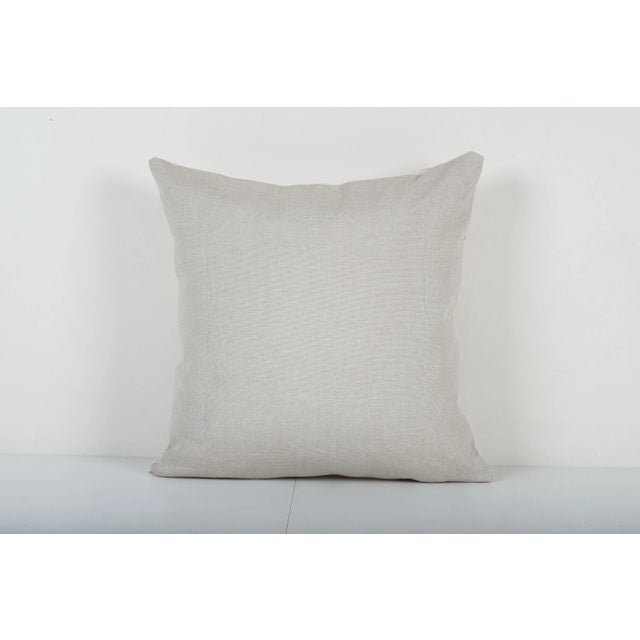 Mid-Century Modern Suzani Pillow Made From a Vintage Uzbek Suzani, Animal Fish Motif Uzbek Pillow Cover 18'' X 19'' For Sale - Image 3 of 5