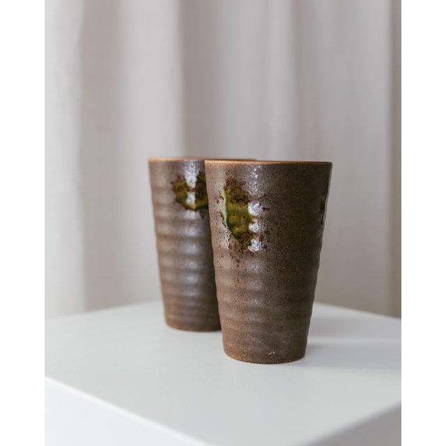 Brown Vintage Ceramic Mugs by Matthias Jäckel for Keramikhof Naunhof, 1980s, Set of 2 For Sale - Image 8 of 10