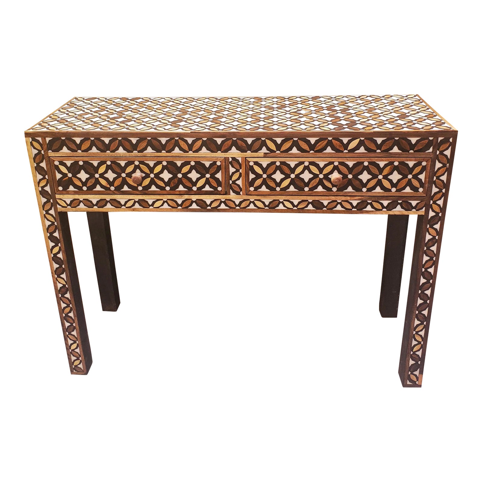 Contemporary Traditional Handmade Moroccan Resin and Walnut Wood ...