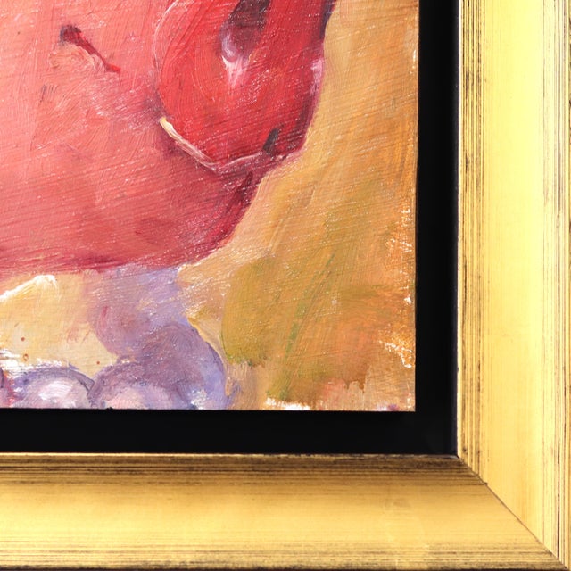 Pam - Original Pig Portrait Oil Painting With Pearls in Gold Frame by Kyle Paliotto For Sale In Los Angeles - Image 6 of 9