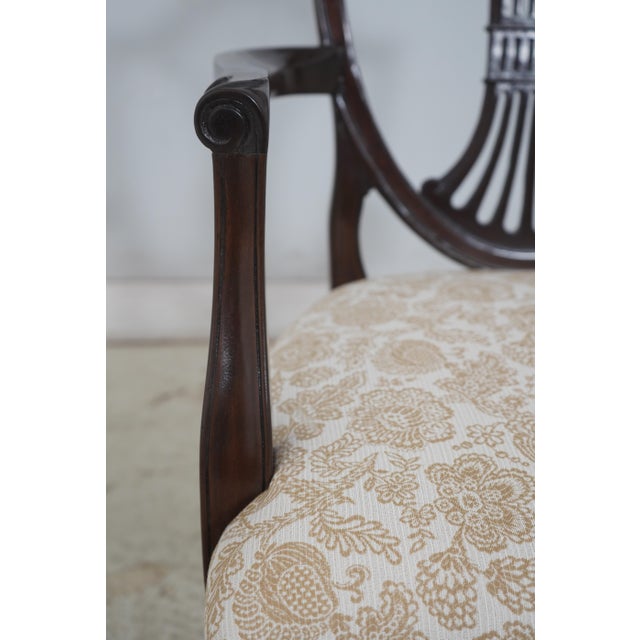 Set of 16 Stickley Carved Shield Back Mahogany Dining Chairs For Sale - Image 9 of 18