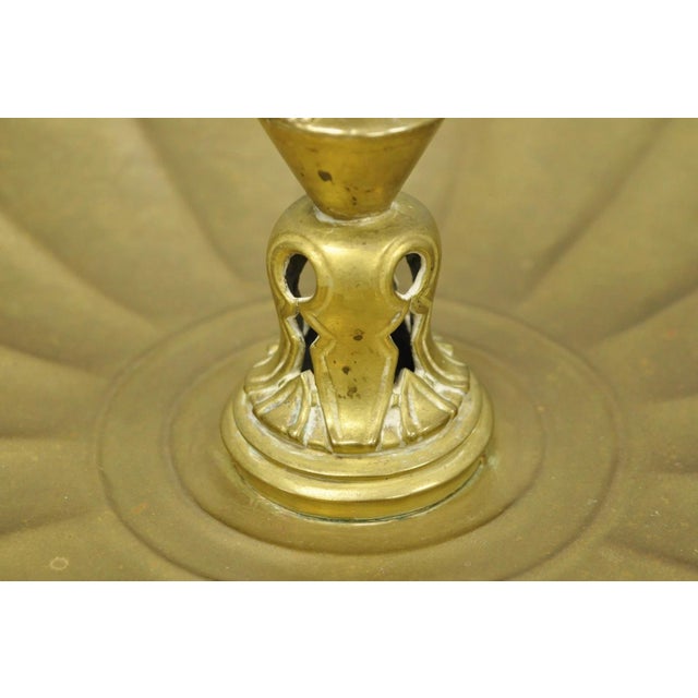 Vintage Art Nouveau Brass Figural Nude Woman Centerpiece Compote Dish Bowl For Sale - Image 9 of 18