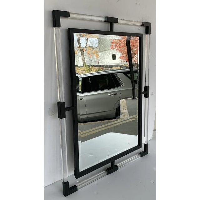 Timeless Modern Iron and Acrylic Wall Mirror, showroom floor sample