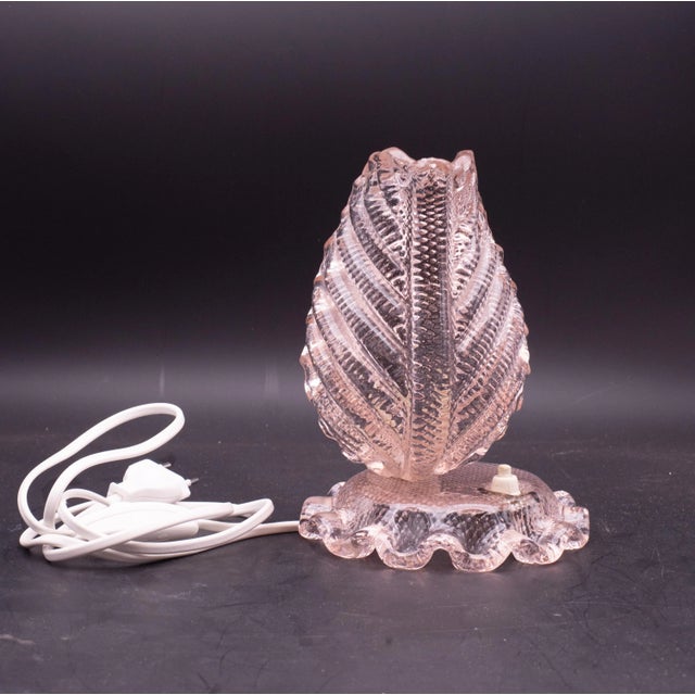 Pink Art Deco Pink Murano Glass Table Lamps Barovier & Toso, 1940 For Sale - Image 8 of 11